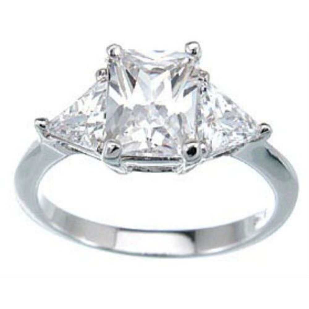 Womens 2.0 Ct Cubic Zirconia 925 Sterling Silver Ring Size 9.25